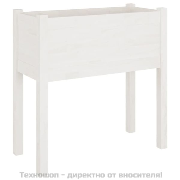 Градински сандъци, 2 бр, бели, 70x31x70 см, бор масив