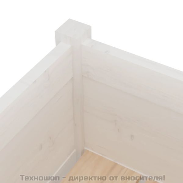 Градински сандъци, 2 бр, бели, 70x31x70 см, бор масив