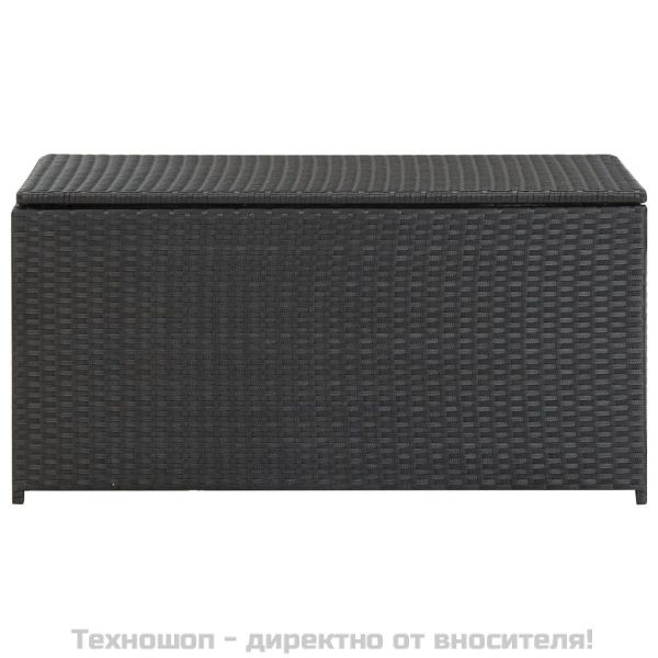 Градински сандък за съхранение, полиратан, 100x50x50 см, черен
