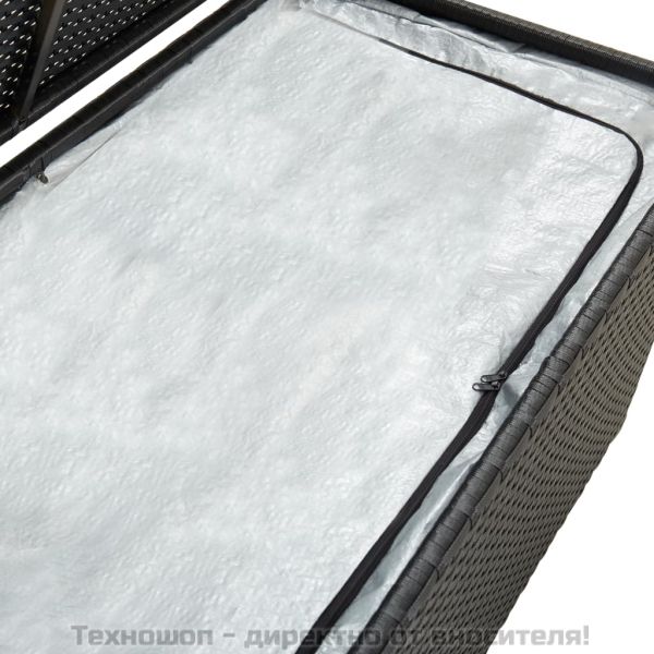 Градински сандък за съхранение, полиратан, 100x50x50 см, черен