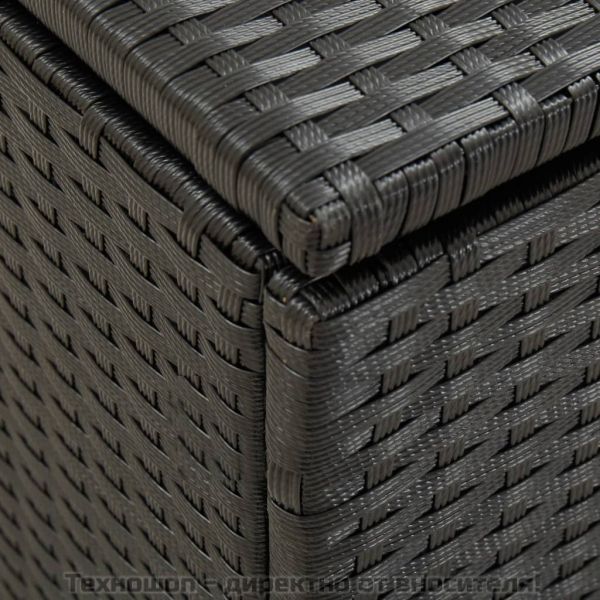 Градински сандък за съхранение, полиратан, 100x50x50 см, черен