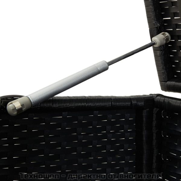 Градински сандък за съхранение, полиратан, 100x50x50 см, черен