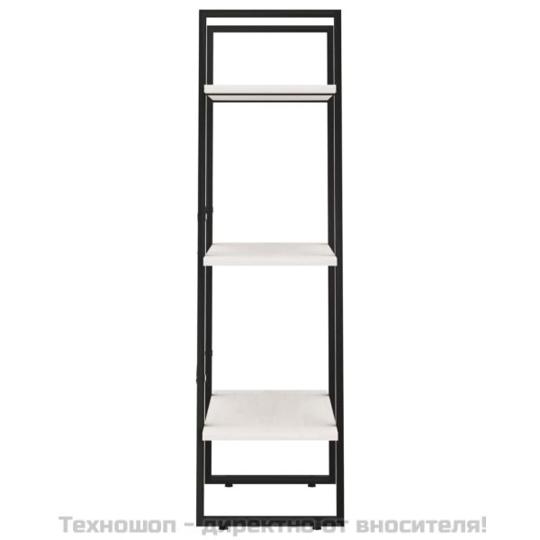 Стелаж за съхранение, бял, 60x30x105 см, бор масив
