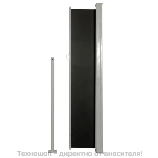 Странична тента за вътрешен двор/тераса, 160x300 см, черна