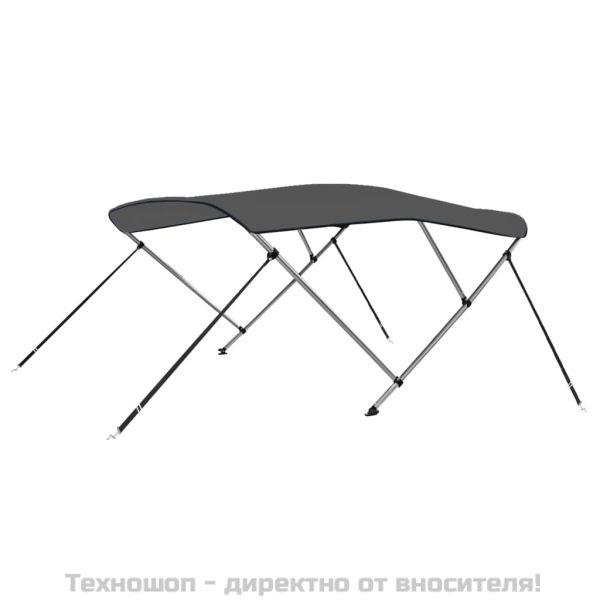 Тента за лодка, 3 дъги, антрацит, 183x180x137 см