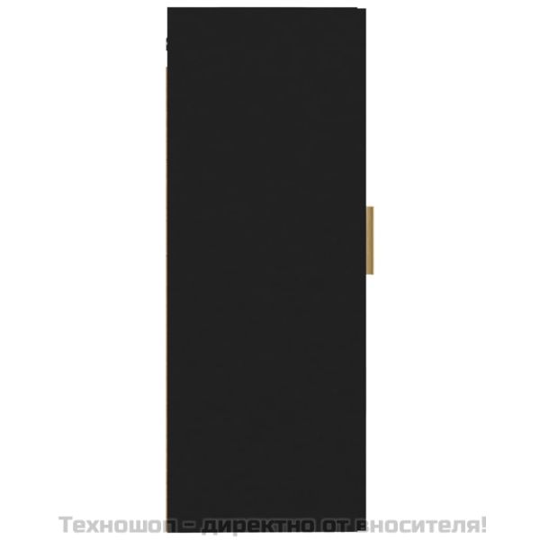 Стенен шкаф, черен, 35x34x90 см, инженерно дърво