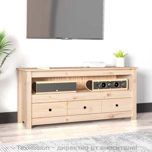 ТВ шкаф, 114x35x52 см, бор масив