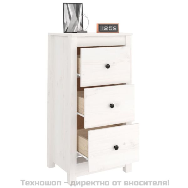 Сайдборди, 2 бр, бели, 40x35x80 см, бор масив