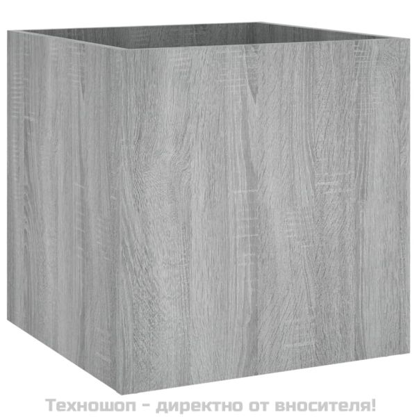 Плантерна кутия, Сив сонома, 40x40x40 см, инженерно дърво