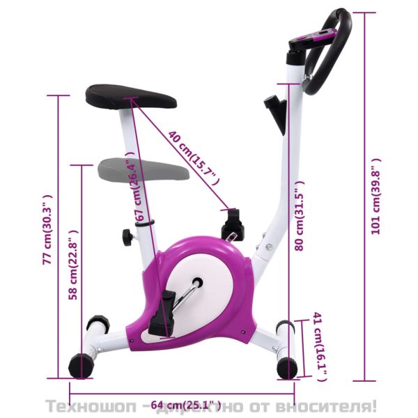 Велоергометър с ремъчно задвижване, лилав