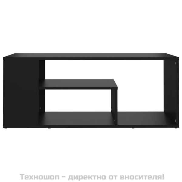 Кафе маса, черна, 100x50x40 см, инженерно дърво