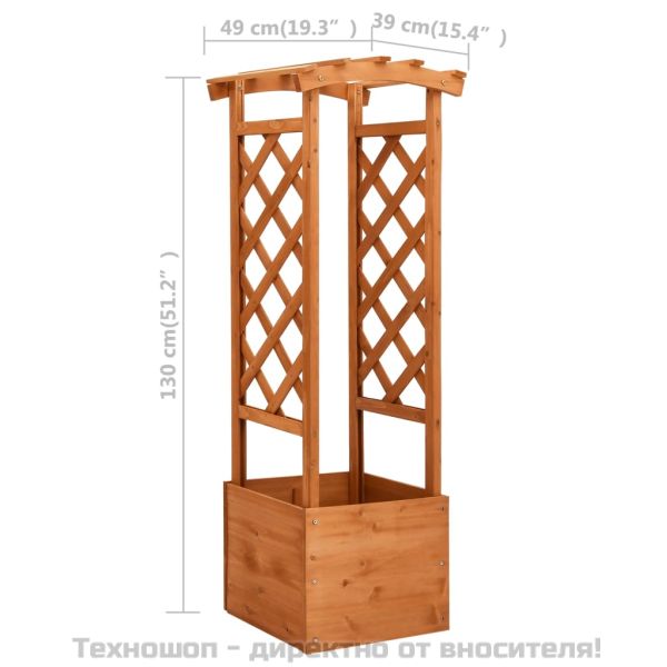 Плантер с решетка и арка, 49x39x130 см, чам