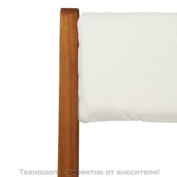 Бистро комплект с възглавници, 3 части, сгъваем, акация масив