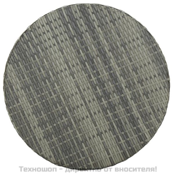 Градинска маса, сива, 60,5x106 cм, полиратан