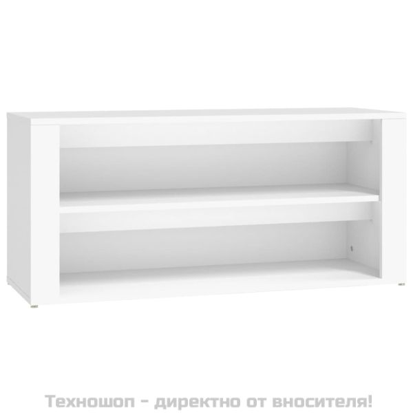 Етажерка за обувки, бяла, 100x35x45 см, инженерно дърво