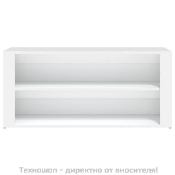 Етажерка за обувки, бяла, 100x35x45 см, инженерно дърво