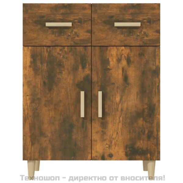 Сайдборд, опушен дъб, 69,5x34x89 см, инженерно дърво