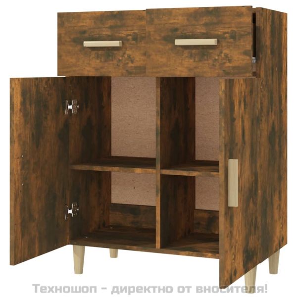 Сайдборд, опушен дъб, 69,5x34x89 см, инженерно дърво