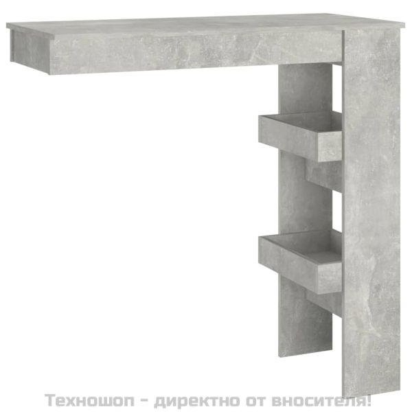 Стенна бар маса,Бетонно сиво, 102x45x103,5 см, инженерно дърво