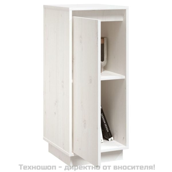 Сайдборди, 2 бр, бели, 31,5x34x75 см, бор масив