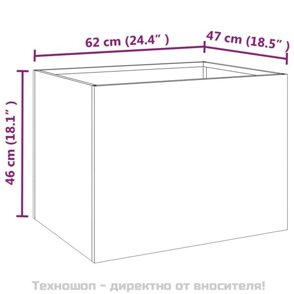 Кашпа, 62x47x46 см, кортенова стомана