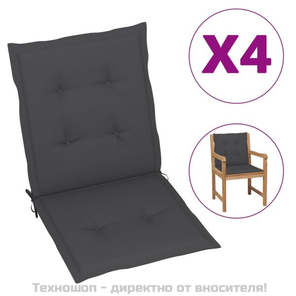 Възглавници за столове 4 бр антрацит Оксфорд плат