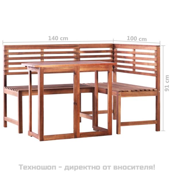 Бистро комплект, 2 части, акациево дърво масив