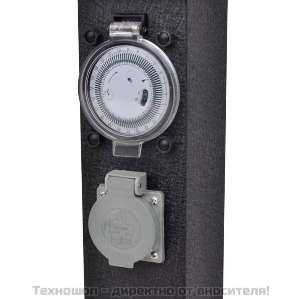 Черна градинска колона с контакт и таймер