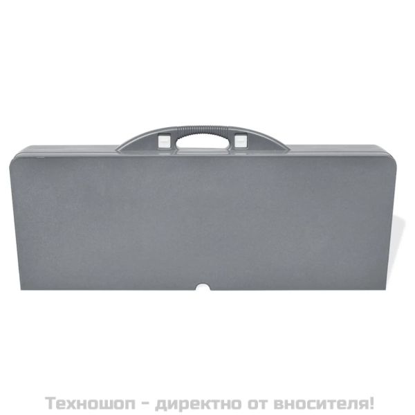 Сгъваема маса за къмпинг с 4 табуретки алуминий олекотен сив