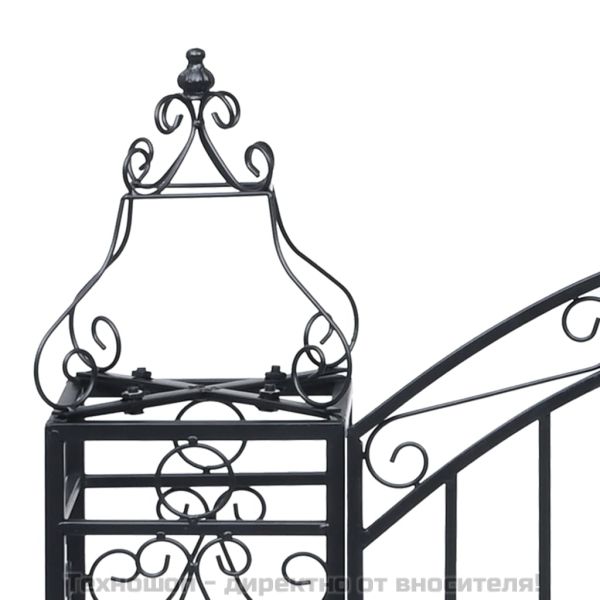 Градинска врата с орнаменти, ковано желязо, 122x20,5x100 см