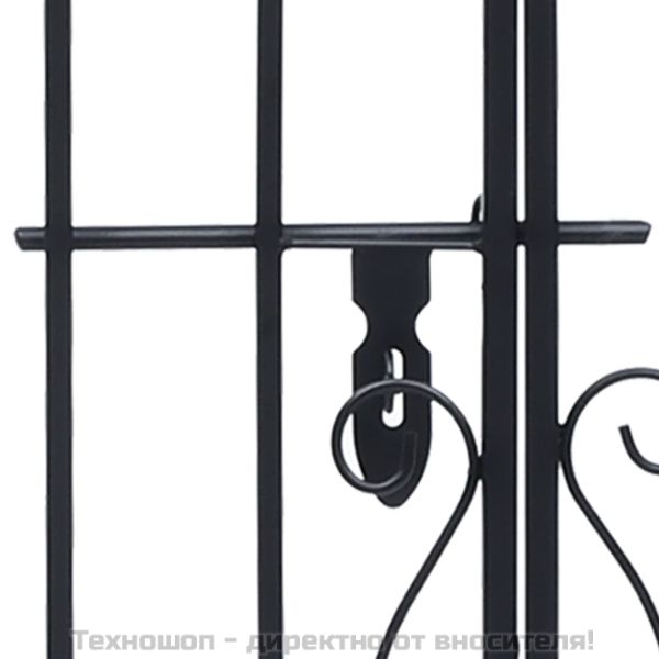 Градинска врата с орнаменти, ковано желязо, 122x20,5x100 см