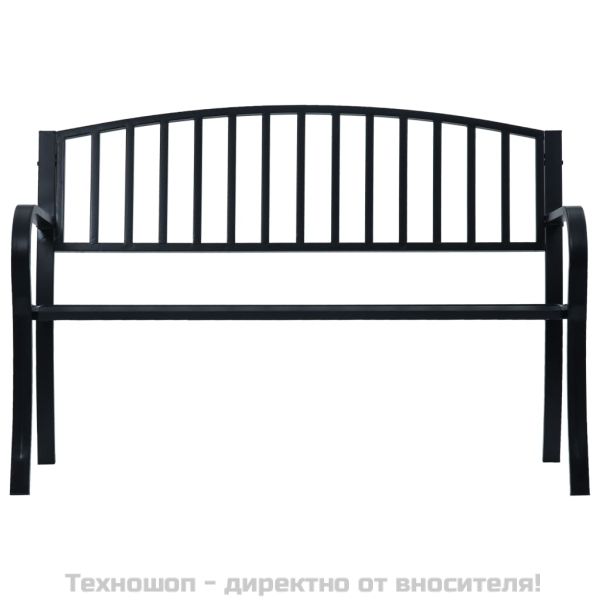 Градинска пейка, 125 см, черна, стомана