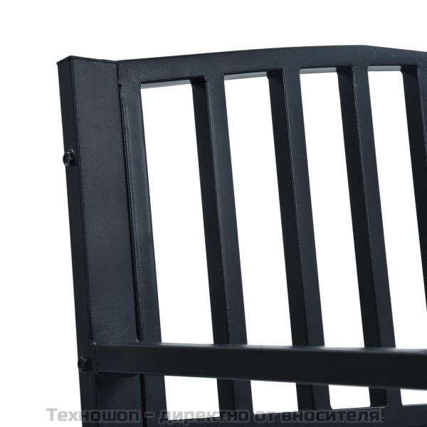 Градинска пейка, 125 см, черна, стомана