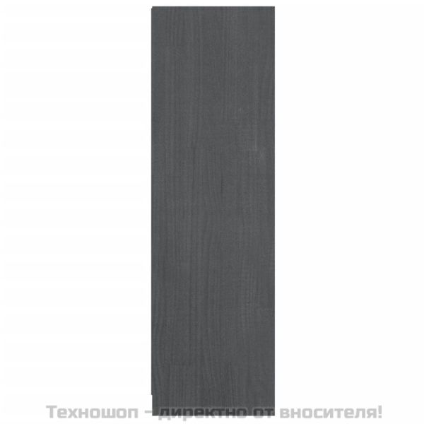Библиотека/разделител за стая, сива, 36x33x110 см, бор масив