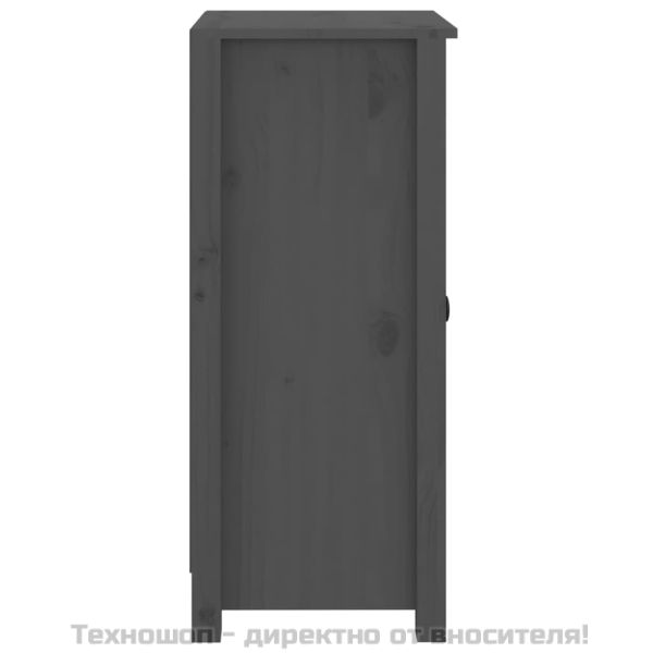 Сайдборди, 2 бр, сиви, 39x35x80 см, бор масив