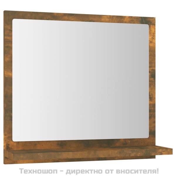 Огледало за баня, опушен дъб, 40x10,5x37 см, инженерно дърво