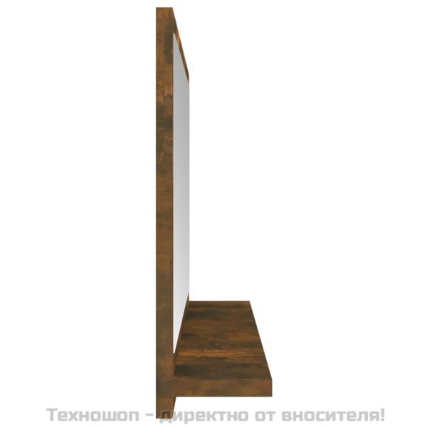 Огледало за баня, опушен дъб, 40x10,5x37 см, инженерно дърво
