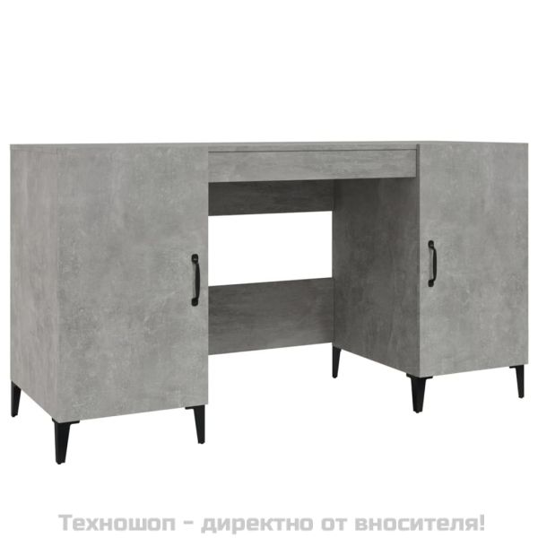Бюро, бетонно сиво, 140x50x75 см, инженерно дърво