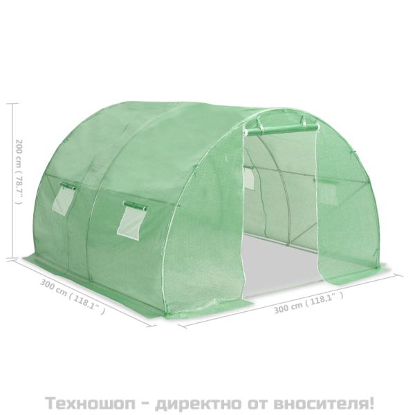 Оранжерия, 9 м², 300x300x200 см