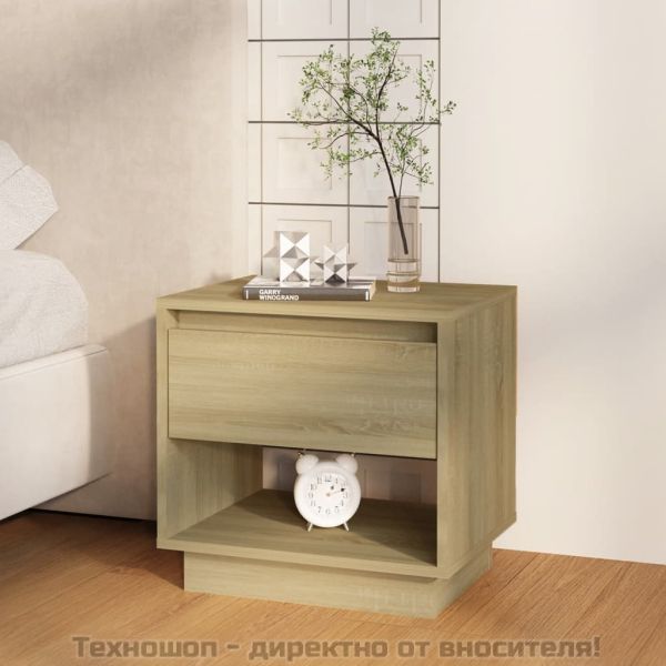 Нощни шкафчета, 2 бр, сонома дъб, 45x34x44 см, инженерно дърво