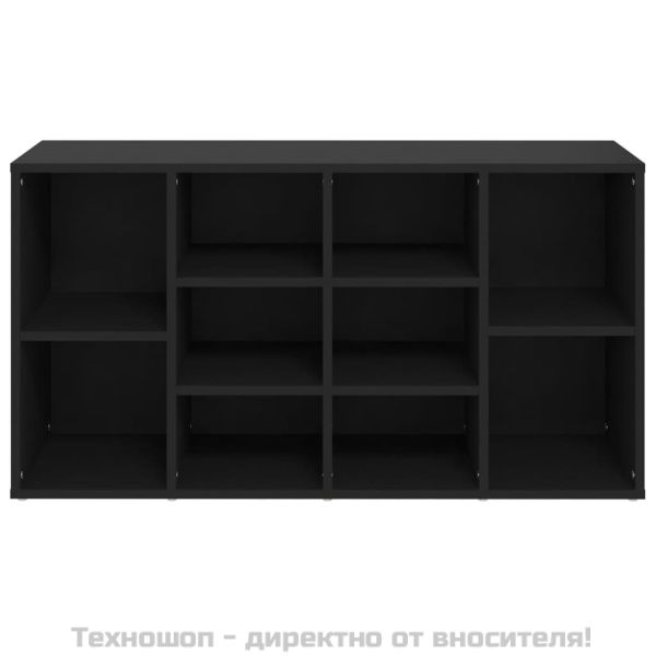Пейка за обувки, черна, 103x30x55 см, инженерно дърво
