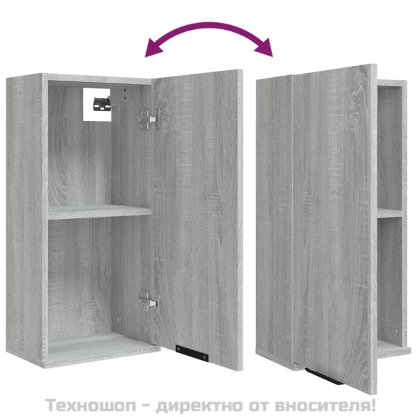 Шкаф за баня за стенен монтаж, сив сонома, 32x20x67 см