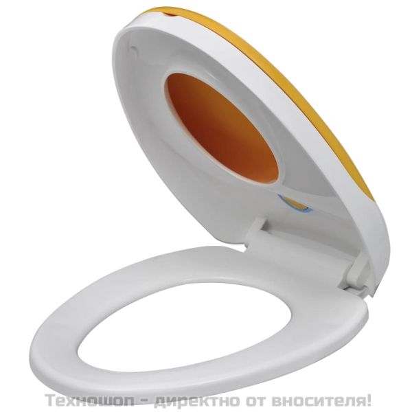 Тоалетни седалки с плавно затваряне 2 бр пластмаса бяло и жълто