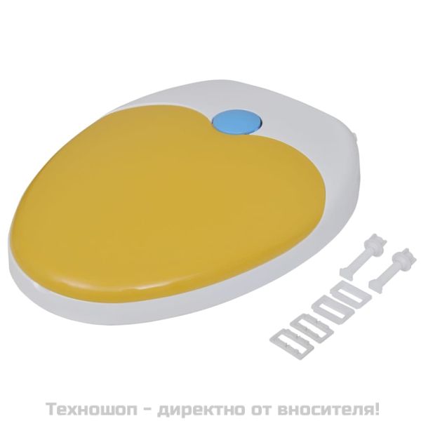 Тоалетни седалки с плавно затваряне 2 бр пластмаса бяло и жълто
