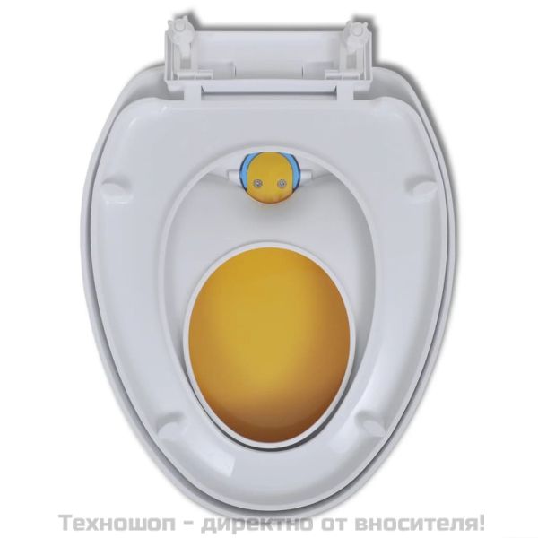 Тоалетни седалки с плавно затваряне 2 бр пластмаса бяло и жълто