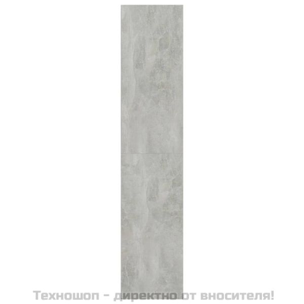Библиотека/ТВ шкаф, бетонно сива, 36x30x143 см, инженерно дърво