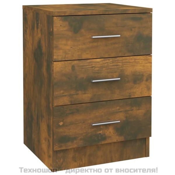 Нощни шкафчета 2 бр опушен дъб 38x35x56 см инженерно дърво