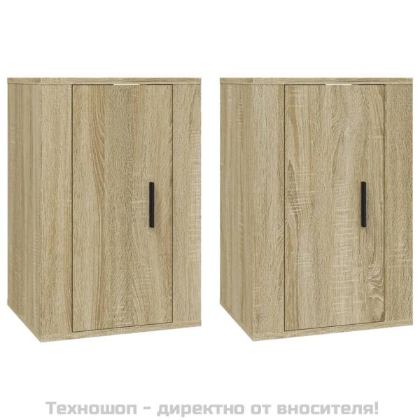 ТВ шкафове със стенен монтаж, 2 бр, сонома дъб, 40x34,5x60 см