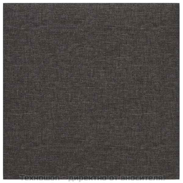 Стенни панели, 12 бр, тъмносиви, 30x30 см, плат, 1,08 м²