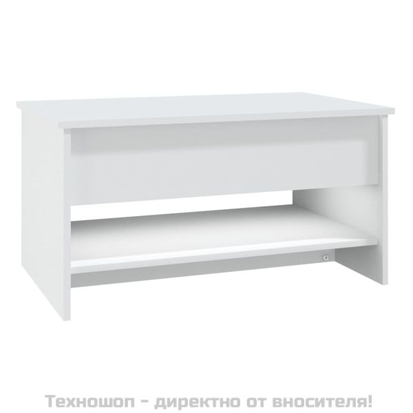 Маса за кафе, бяла, 80x50x40 см, инженерно дърво
